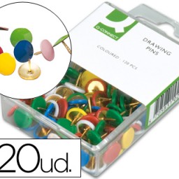 120 chinchetas Q-Connect colores surtidos